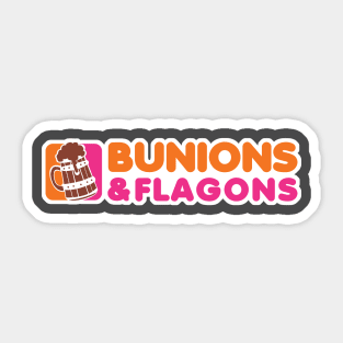 BUNIONS & FLAGONS Sticker